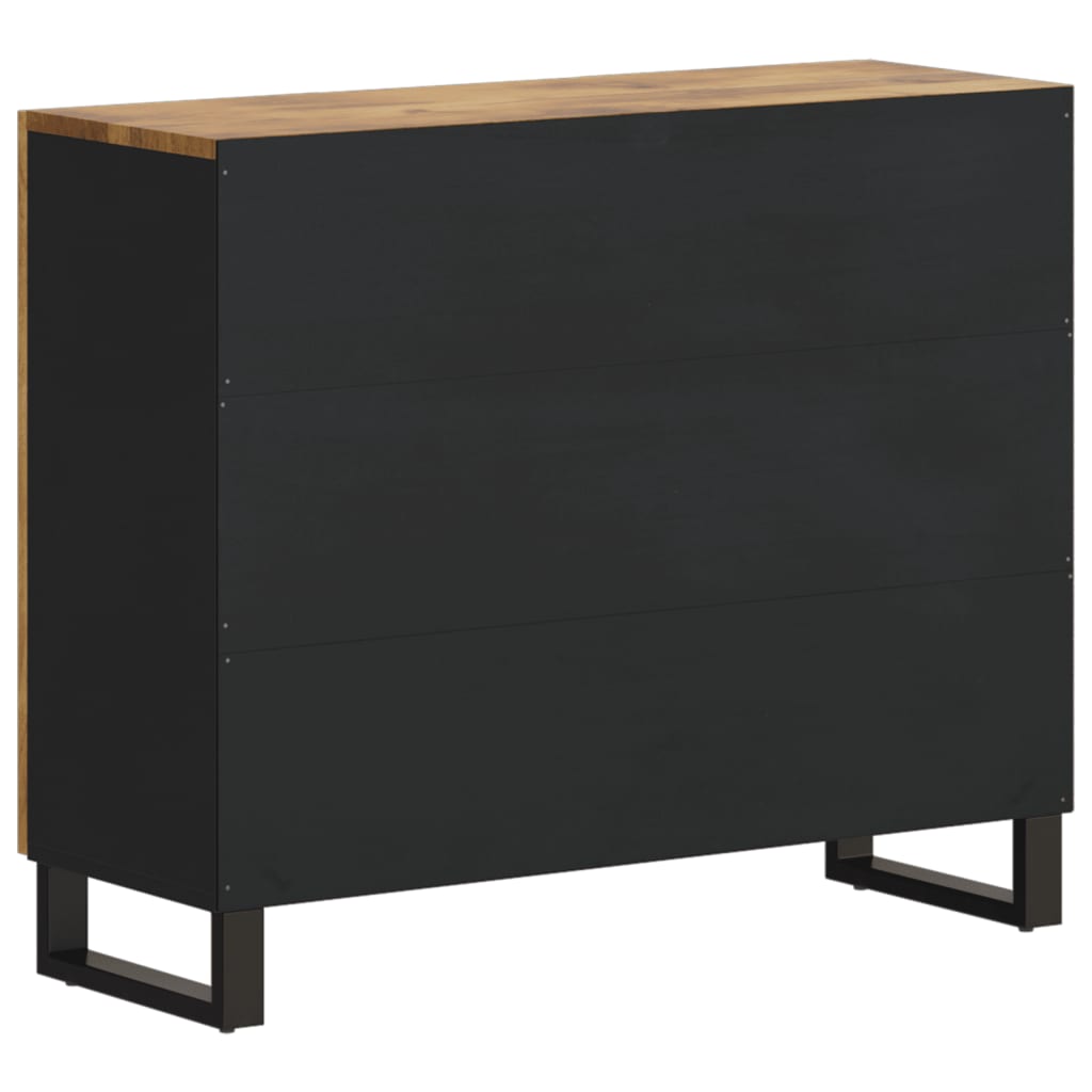 Credenza con 2 Ante 90x33x75 cm in Legno Massello di Mango - homemem39