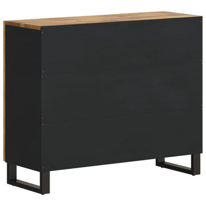 Credenza con 2 Ante 90x33x75 cm in Legno Massello di Mango