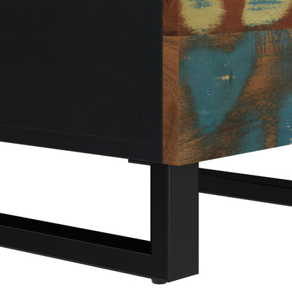 Credenza con 3 Ante 40x33x110cm Legno Massello Recupero e Ferro