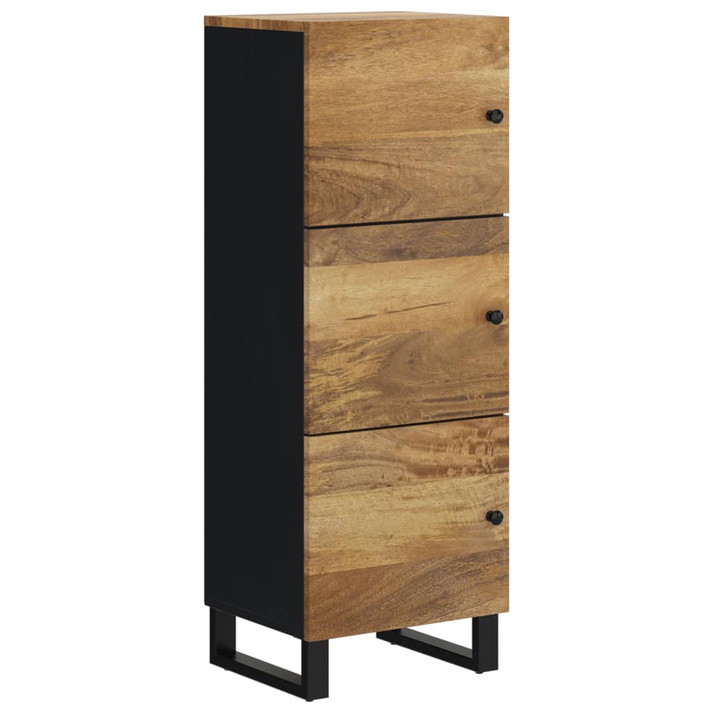 Credenza con 3 Ante 40x33x110 cm Legno Massello Mango e Ferro - homemem39