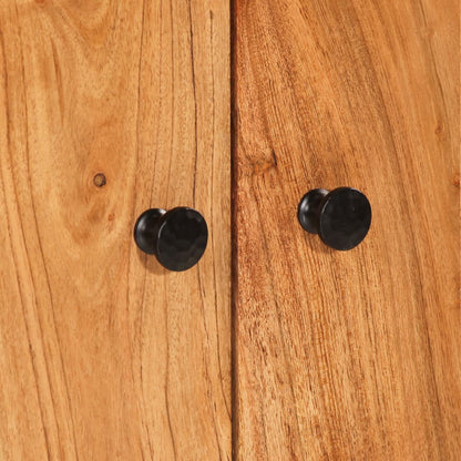 Credenza con Cassetto 60x33x100cm Legno Massello Acacia e Ferro