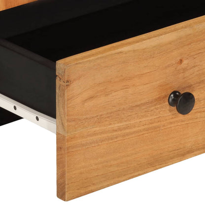 Credenza con Cassetto 60x33x100cm Legno Massello Acacia e Ferro