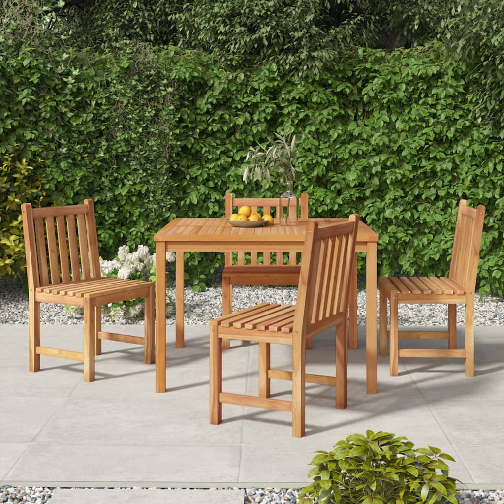Set da Pranzo per Giardino 5 pz in Legno Massello di Teak | homemem39