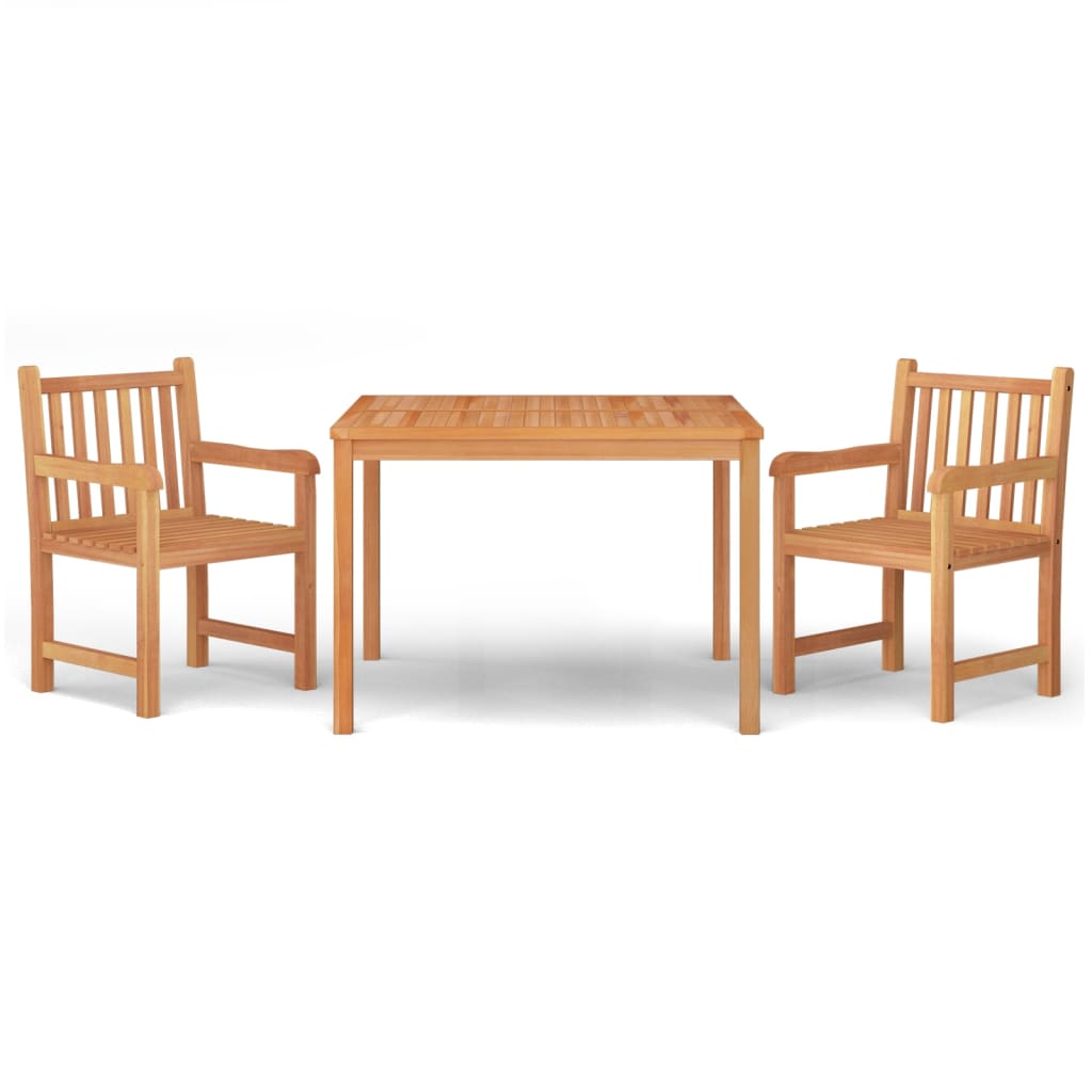 Set da Pranzo per Giardino 3 pz in Legno Massello di Teak | homemem39