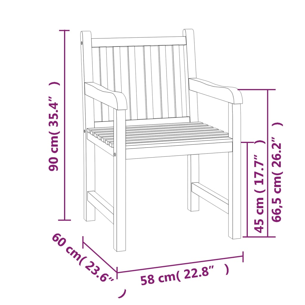 Set da Pranzo per Giardino 3 pz in Legno Massello di Teak | homemem39