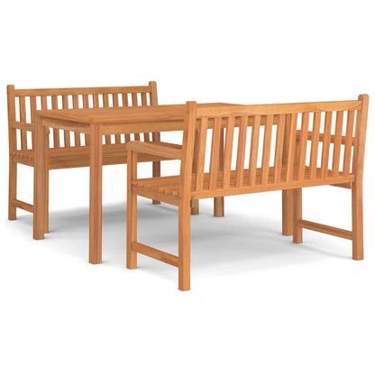 Set da Pranzo per Giardino 3 pz in Legno Massello di Teak | homemem39