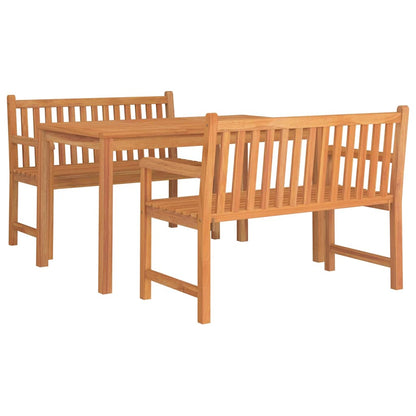 Set da Pranzo per Giardino 3 pz in Legno Massello di Teak | homemem39