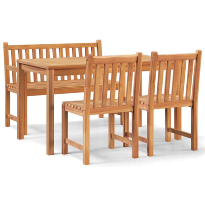Set da Pranzo per Giardino 4 pz in Legno Massello di Teak | homemem39