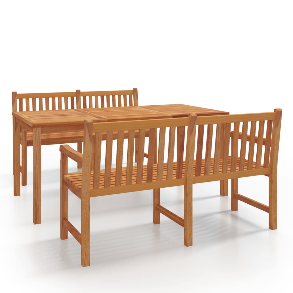 Set da Pranzo per Giardino 3 pz in Legno Massello di Teak | homemem39
