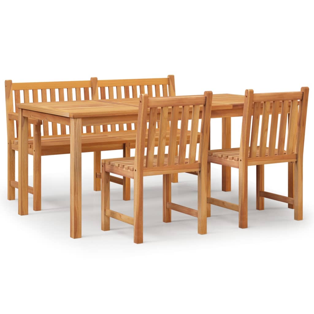 Set da Pranzo per Giardino 4 pz in Legno Massello di Teak | homemem39