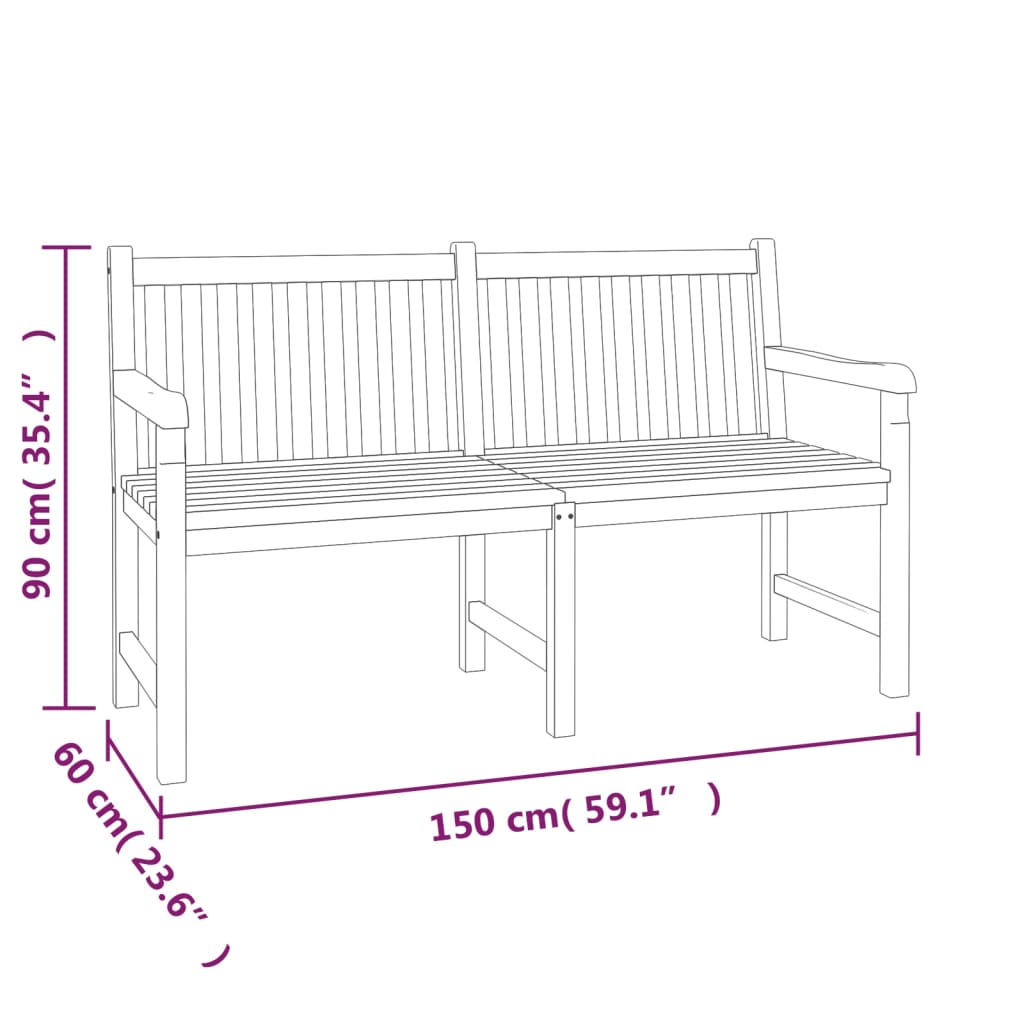 Set da Pranzo per Giardino 4 pz in Legno Massello di Teak | homemem39