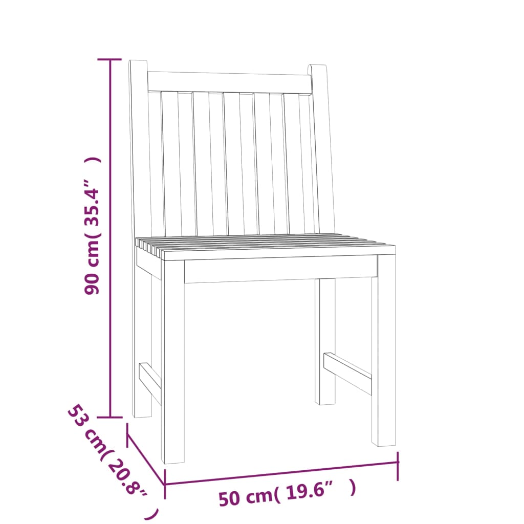 Set da Pranzo per Giardino 4 pz in Legno Massello di Teak | homemem39