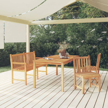Set da Pranzo per Giardino 4 pz in Legno Massello di Teak | homemem39