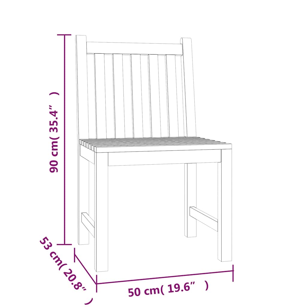 Set da Pranzo per Giardino 5 pz in Legno Massello di Teak | homemem39