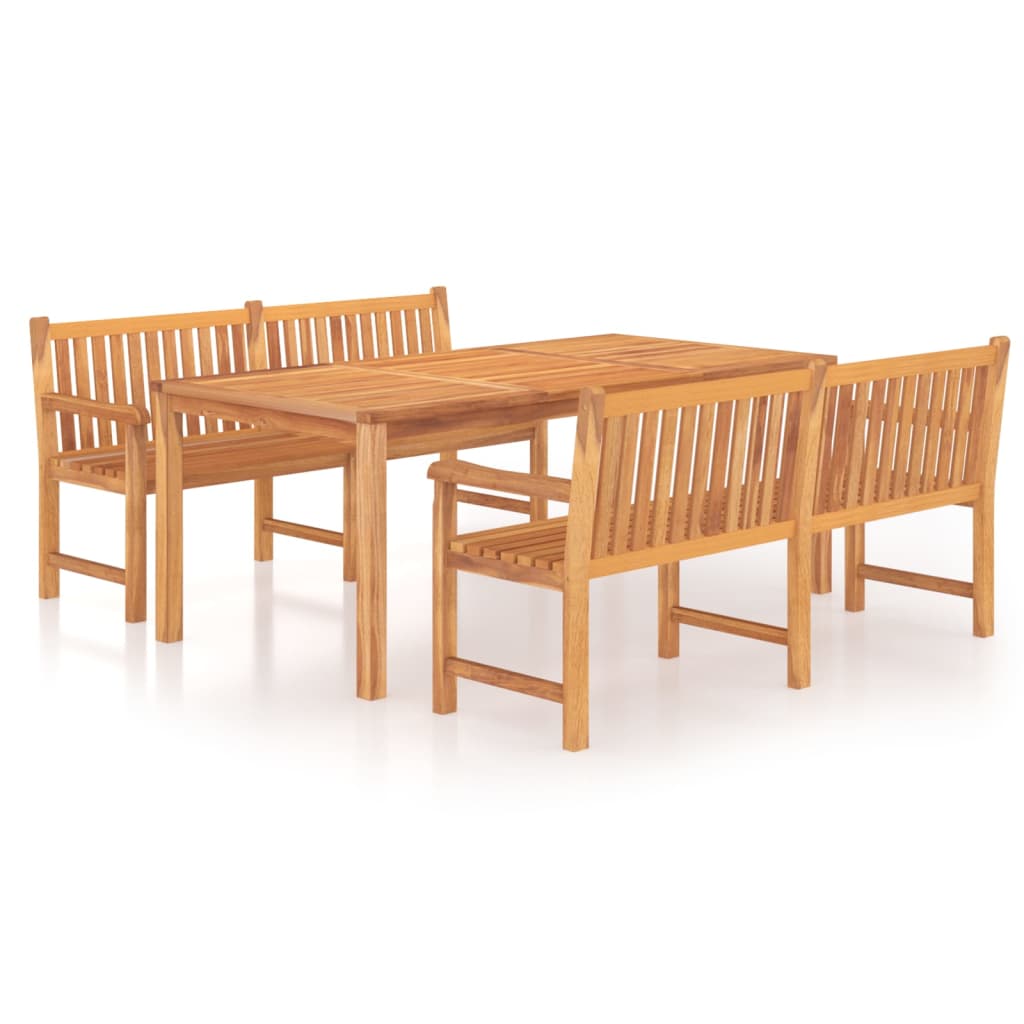 Set da Pranzo per Giardino 3 pz in Legno Massello di Teak | homemem39