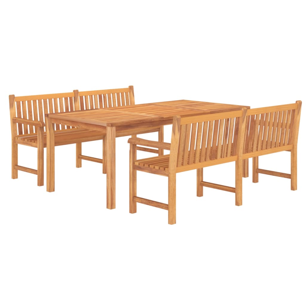 Set da Pranzo per Giardino 3 pz in Legno Massello di Teak | homemem39