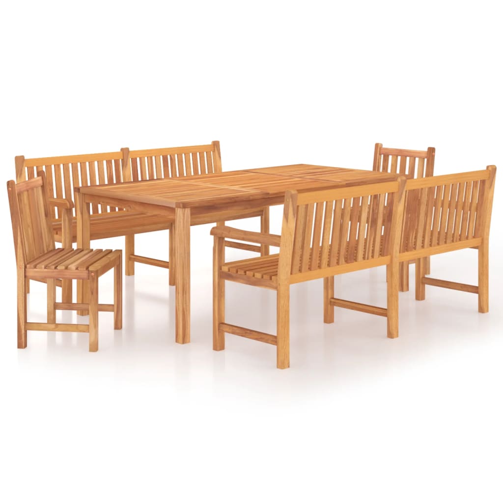 Set da Pranzo per Giardino 5 pz in Legno Massello di Teak | homemem39