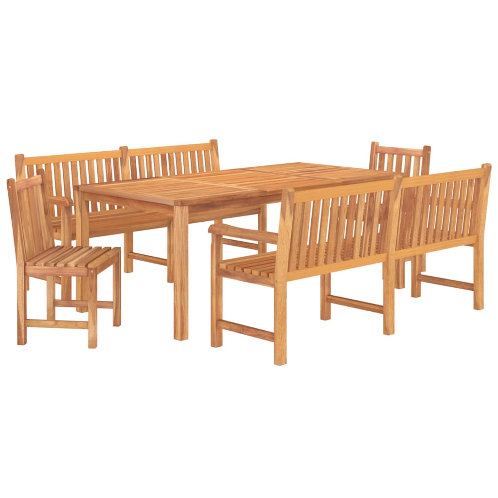 Set da Pranzo per Giardino 5 pz in Legno Massello di Teak | homemem39