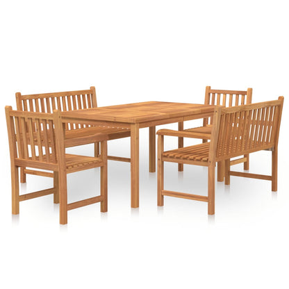 Set da Pranzo per Giardino 5 pz in Legno Massello di Teak | homemem39