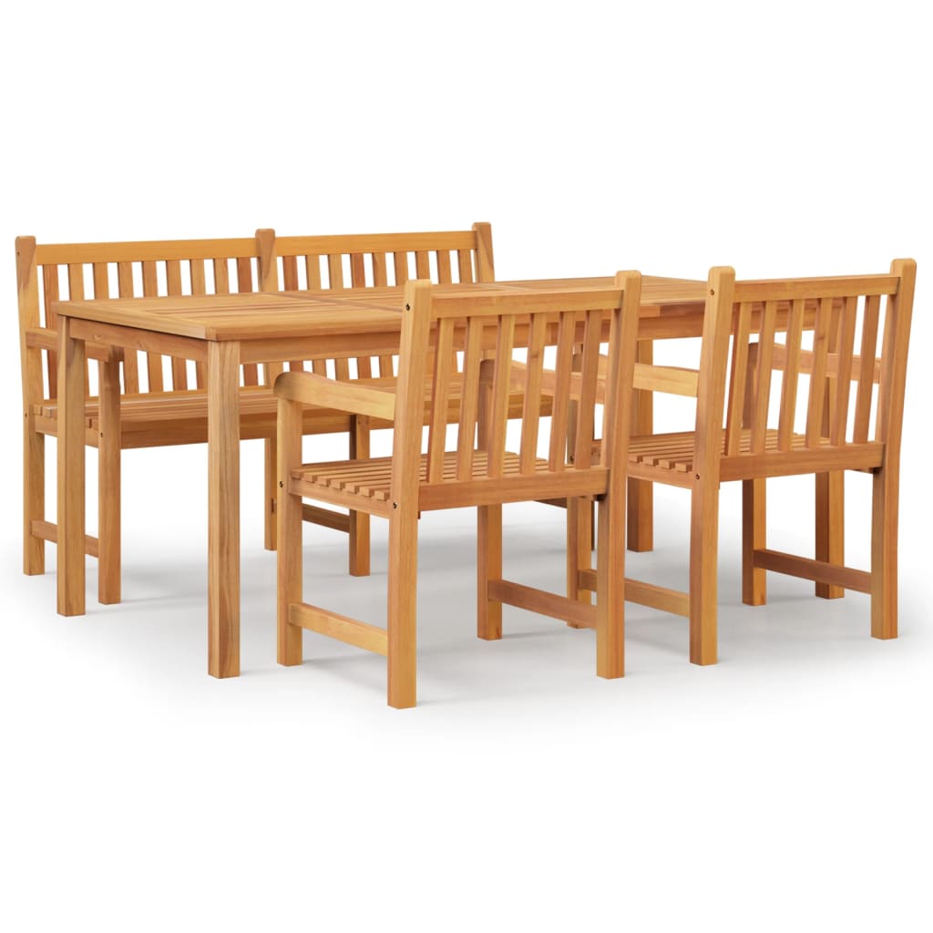 Set da Pranzo per Giardino 4 pz in Legno Massello di Teak | homemem39