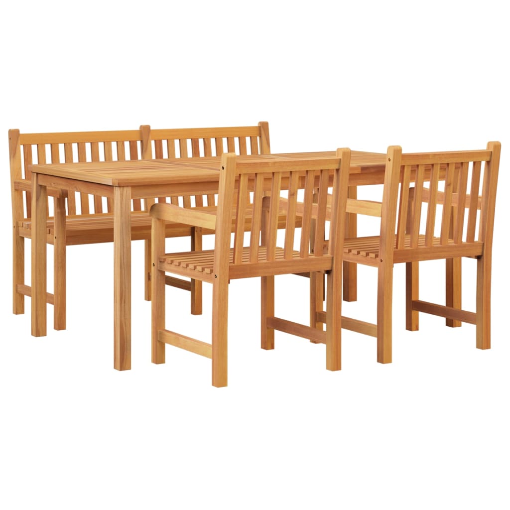 Set da Pranzo per Giardino 4 pz in Legno Massello di Teak | homemem39