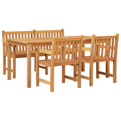 Set da Pranzo per Giardino 4 pz in Legno Massello di Teak | homemem39