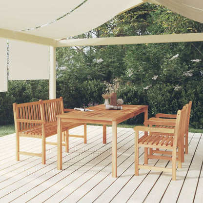 Set da Pranzo per Giardino 4 pz in Legno Massello di Teak | homemem39