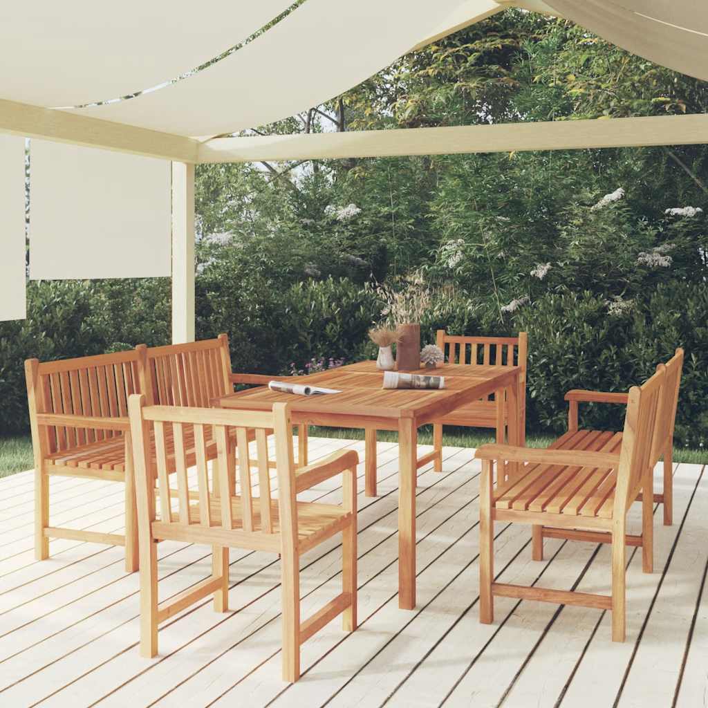 Set da Pranzo per Giardino 5 pz in Legno Massello di Teak | homemem39