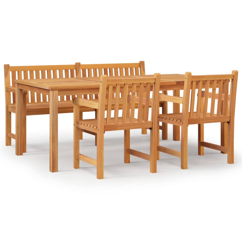 Set da Pranzo per Giardino 4 pz in Legno Massello di Teak | homemem39