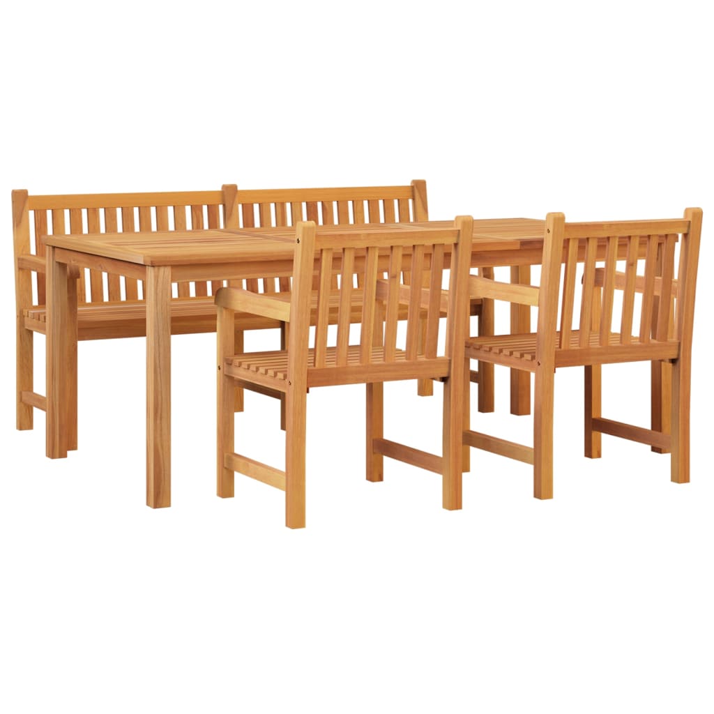 Set da Pranzo per Giardino 4 pz in Legno Massello di Teak | homemem39