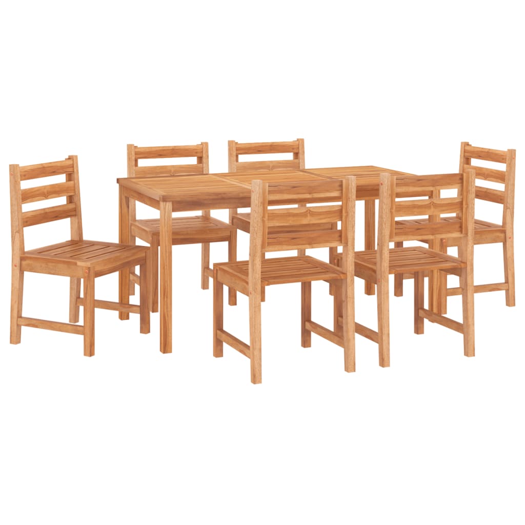 Set da Pranzo da Giardino 7 pz in Legno Massello di Teak