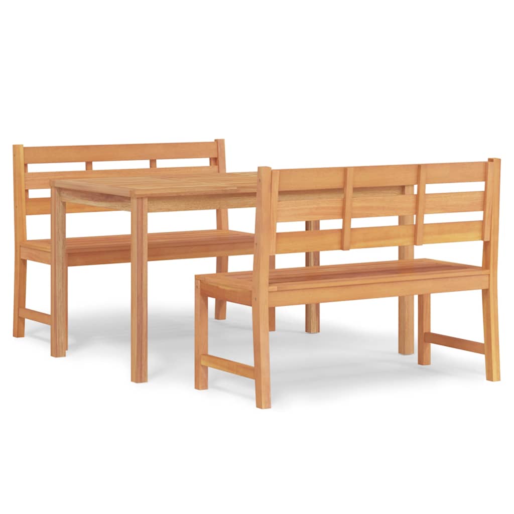 Set da Pranzo per Giardino 3 pz in Legno Massello di Teak | homemem39