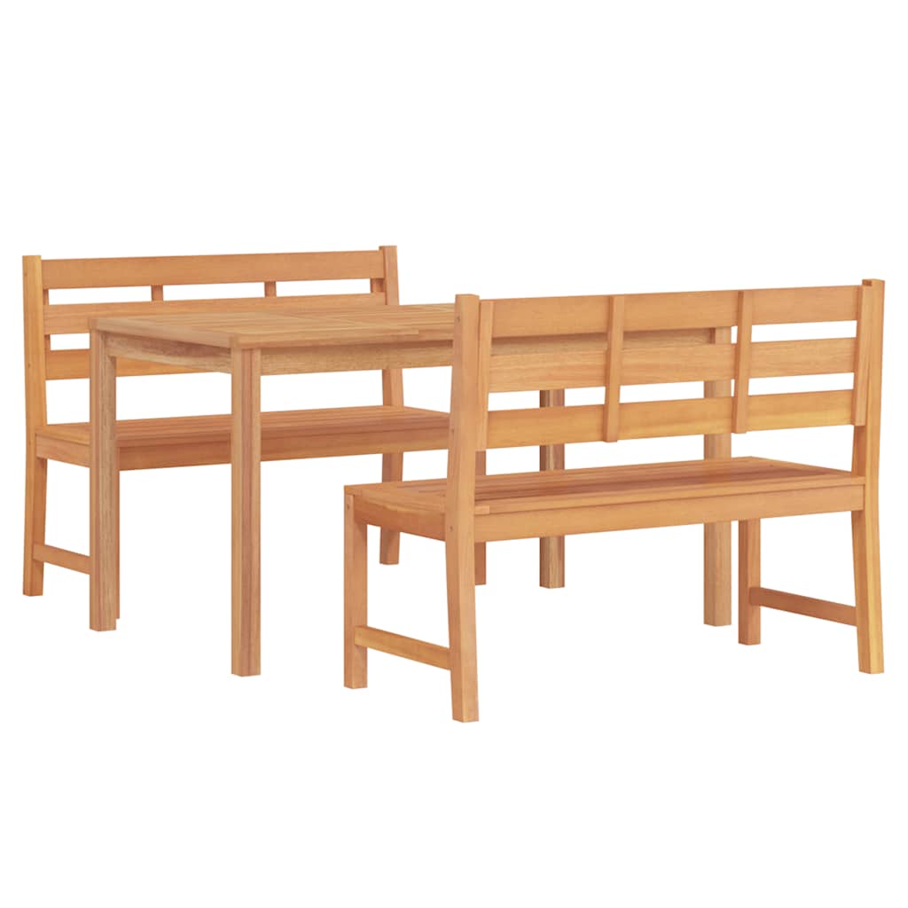 Set da Pranzo per Giardino 3 pz in Legno Massello di Teak | homemem39