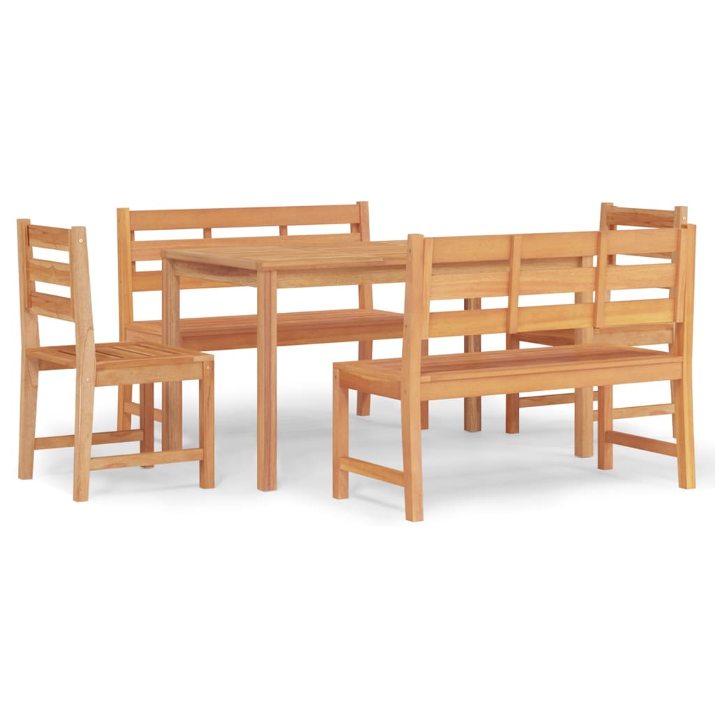 Set da Pranzo per Giardino 5 pz in Legno Massello di Teak | homemem39