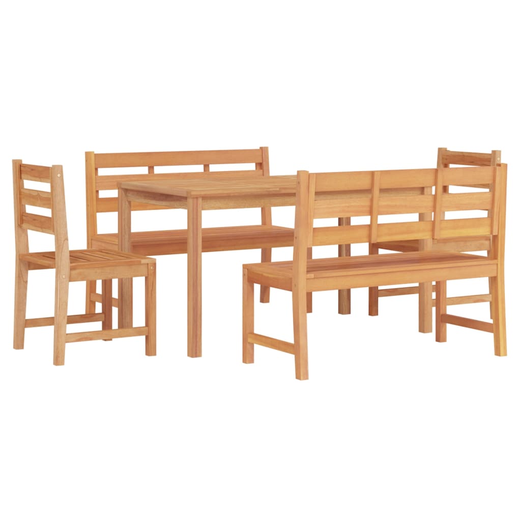Set da Pranzo per Giardino 5 pz in Legno Massello di Teak | homemem39