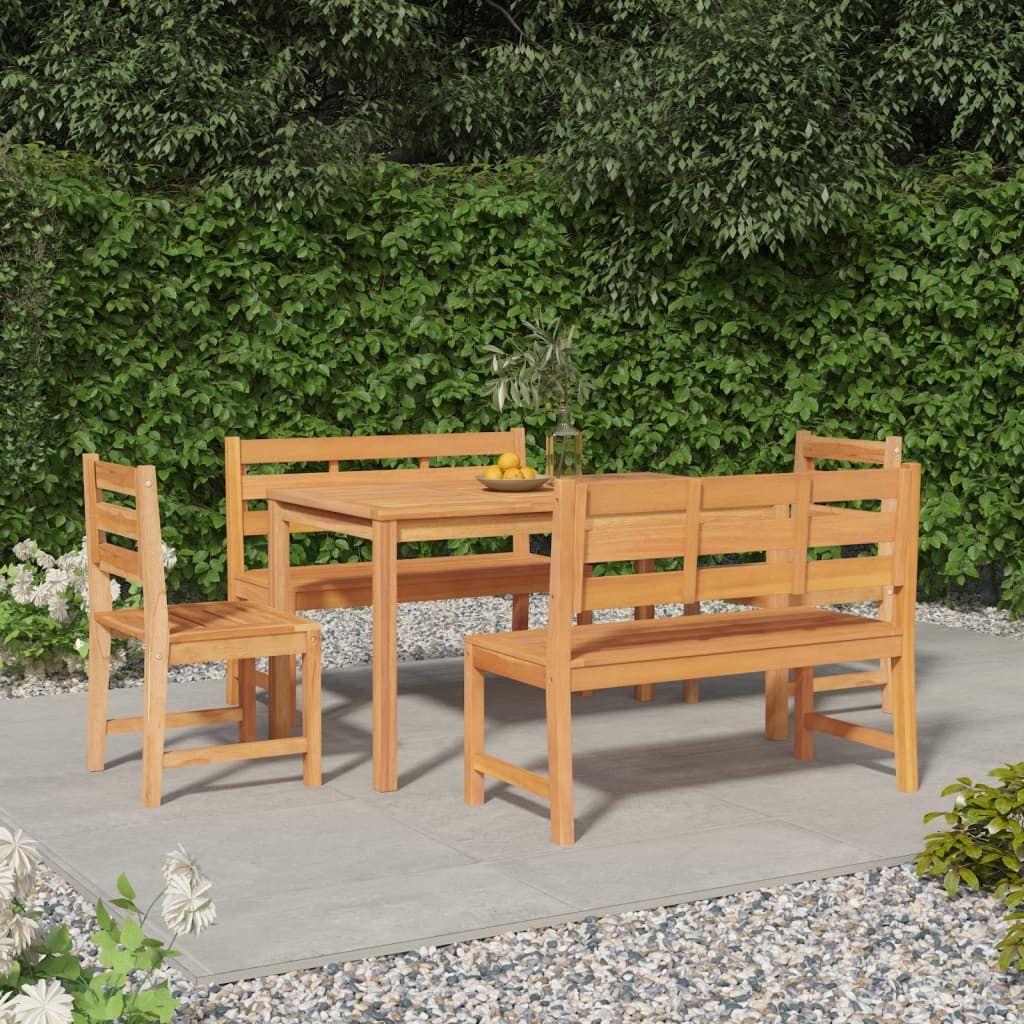 Set da Pranzo per Giardino 5 pz in Legno Massello di Teak | homemem39