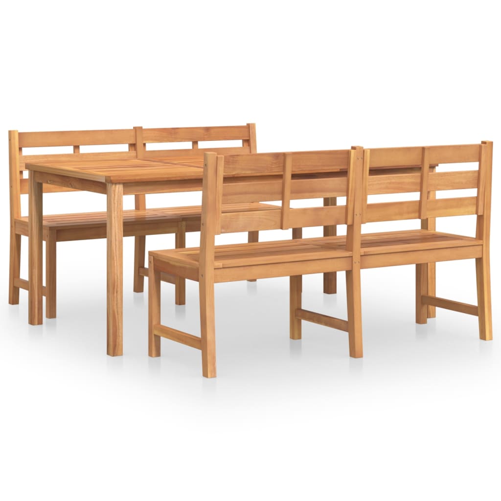 Set da Pranzo per Giardino 3 pz in Legno Massello di Teak | homemem39