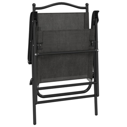 Sedie Giardino Pieghevoli 4 pz Grigio Mélange Acciaio Textilene - homemem39