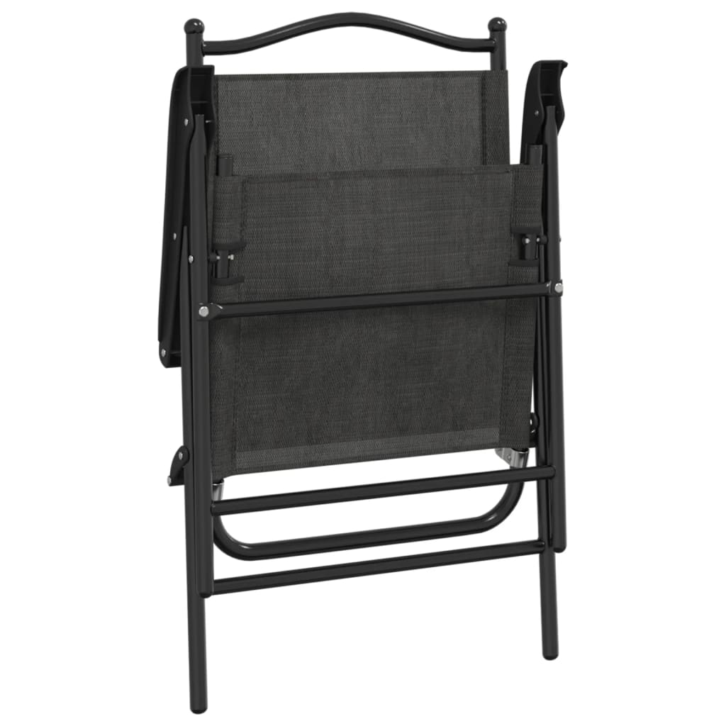 Sedie Giardino Pieghevoli 8 pz Acciaio Grigio Mélange Textilene - homemem39