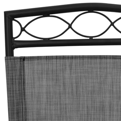 Sedie Giardino Pieghevoli 8 pz Acciaio Grigio Mélange Textilene - homemem39
