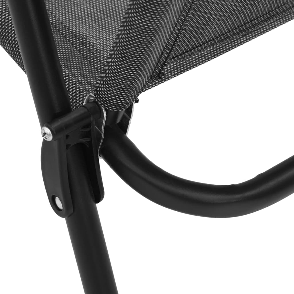 Sedie Giardino Pieghevoli 8 pz Acciaio Grigio Mélange Textilene - homemem39