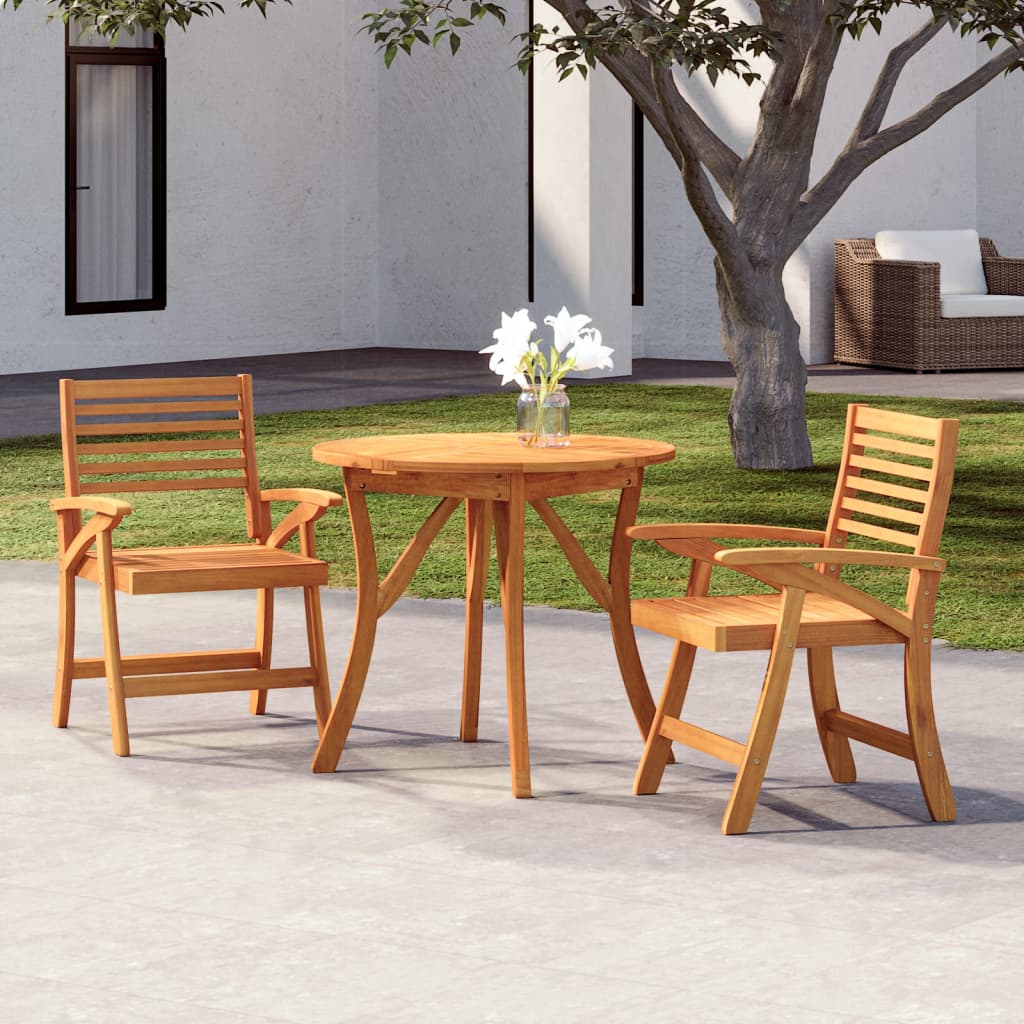 Set da Pranzo per Giardino 3 pz in Legno Massello di Acacia | homemem39