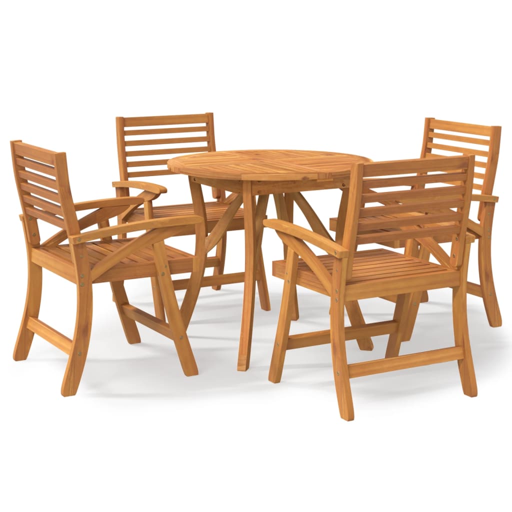 Set da Pranzo per Giardino 5 pz in Legno Massello di Acacia | homemem39