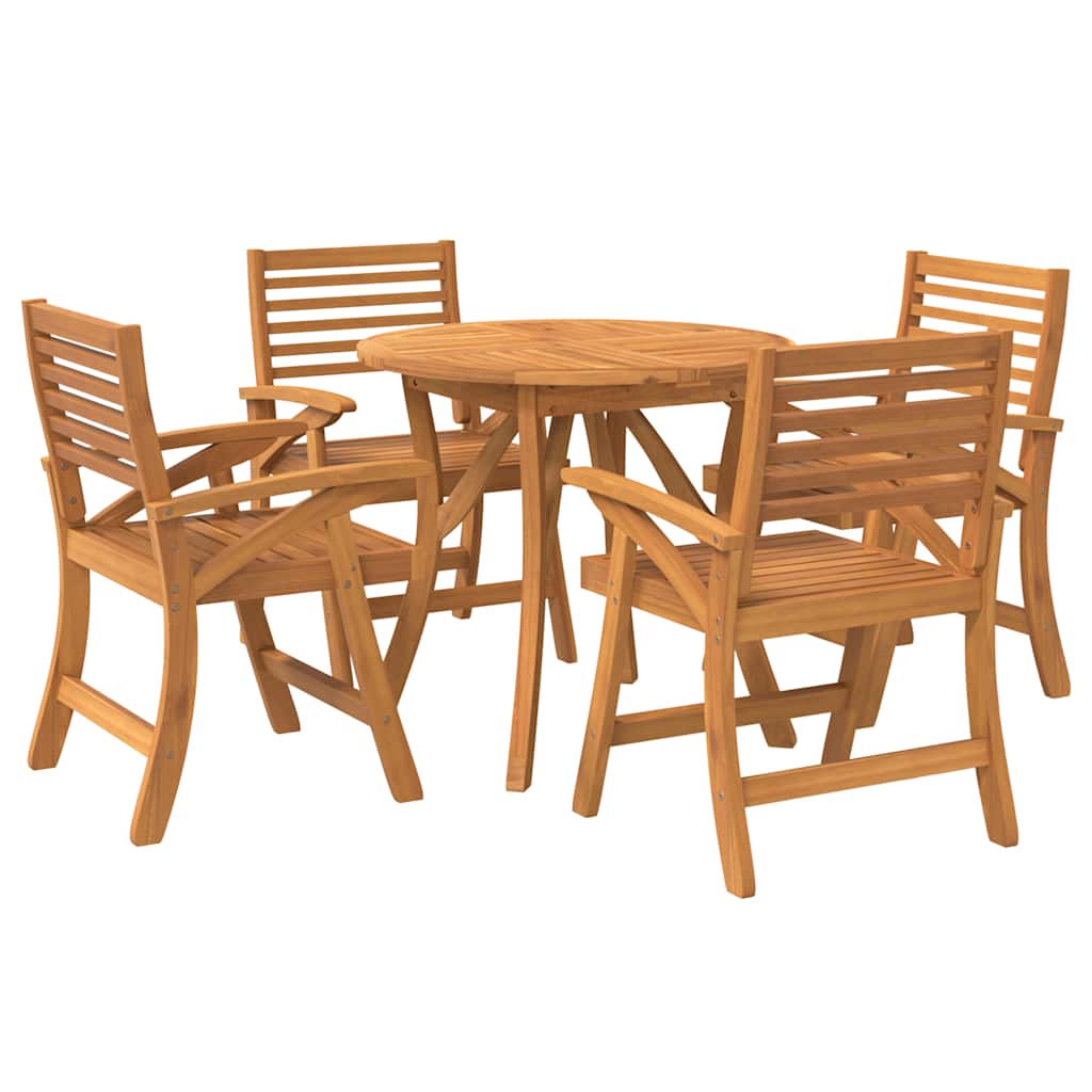 Set da Pranzo per Giardino 5 pz in Legno Massello di Acacia | homemem39