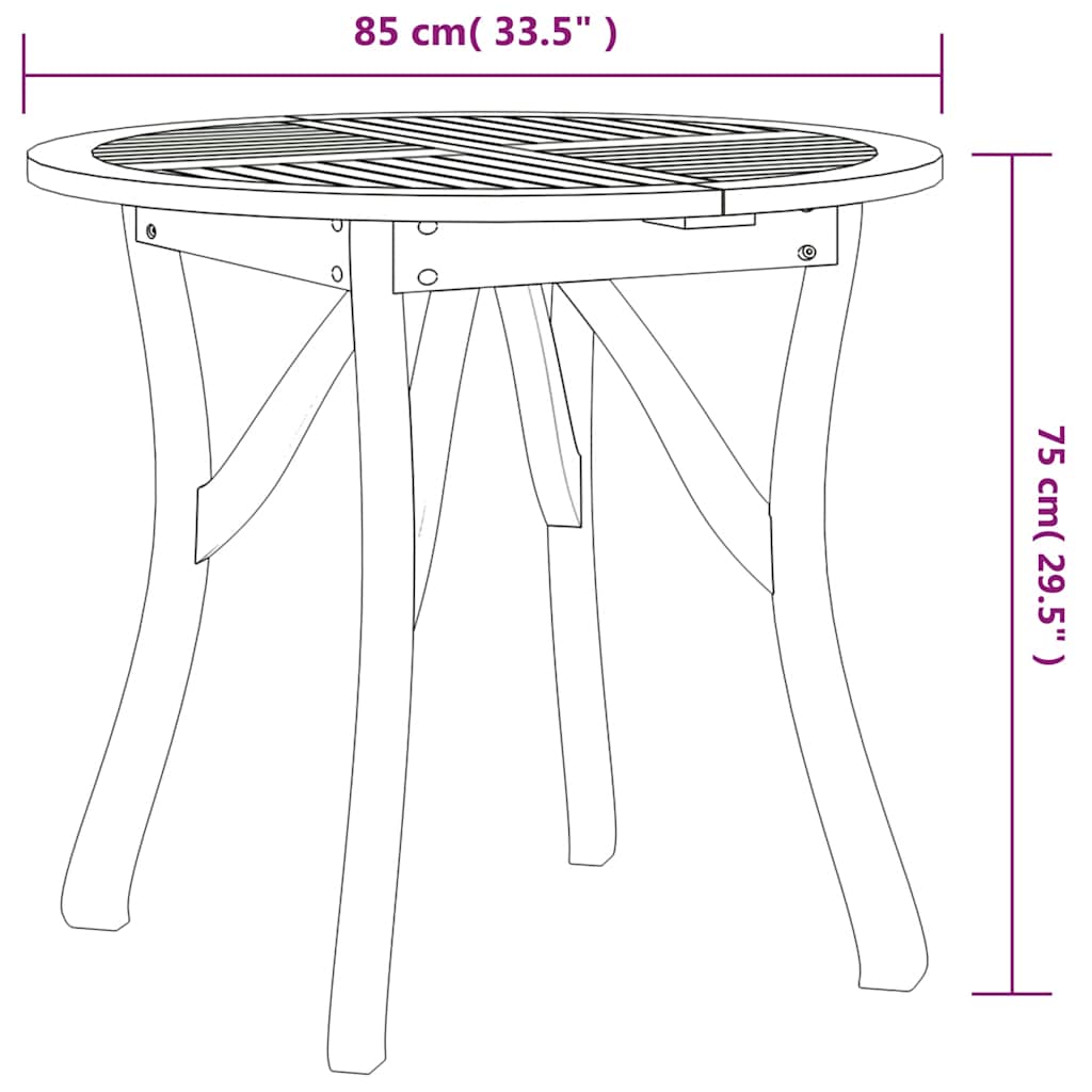 Set da Pranzo per Giardino 5 pz in Legno Massello di Acacia | homemem39