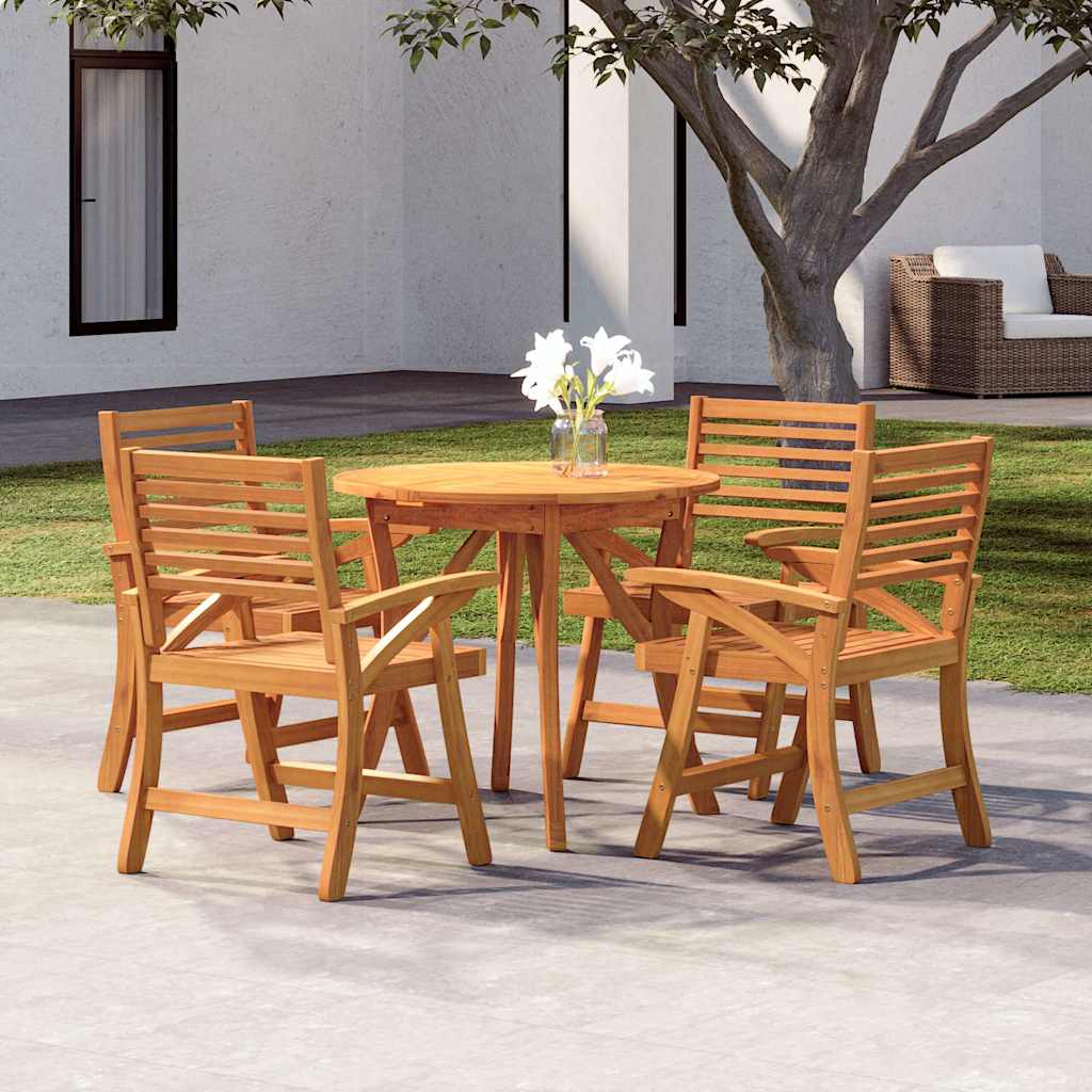 Set da Pranzo per Giardino 5 pz in Legno Massello di Acacia | homemem39