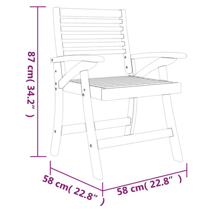 Set da Pranzo per Giardino 5 pz in Legno Massello di Acacia | homemem39
