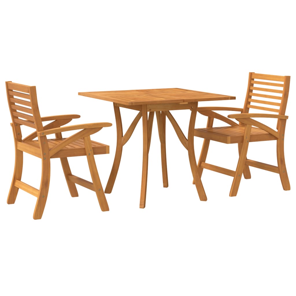 Set da Pranzo per Giardino 3 pz in Legno Massello di Acacia | homemem39