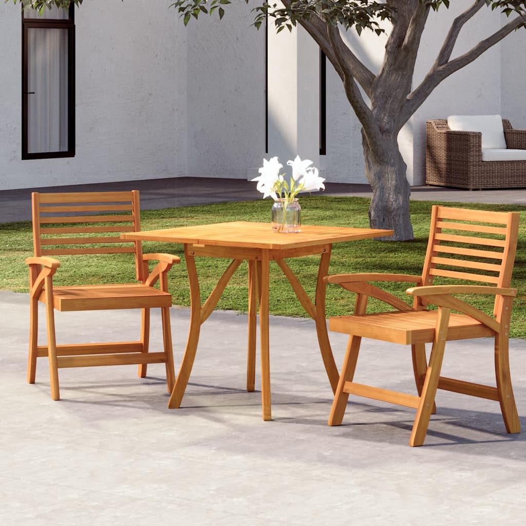 Set da Pranzo per Giardino 3 pz in Legno Massello di Acacia | homemem39