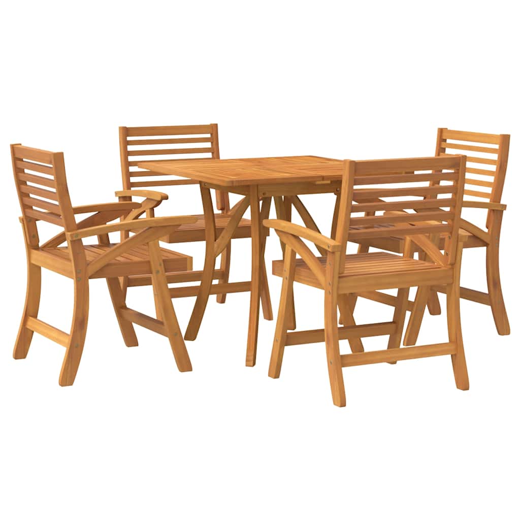 Set da Pranzo per Giardino 5 pz in Legno Massello di Acacia | homemem39